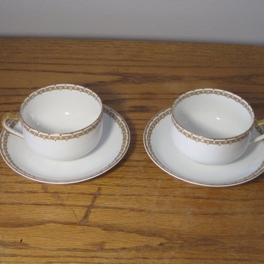 2 Antique Havilland  Limoges French Cup And Saucers.